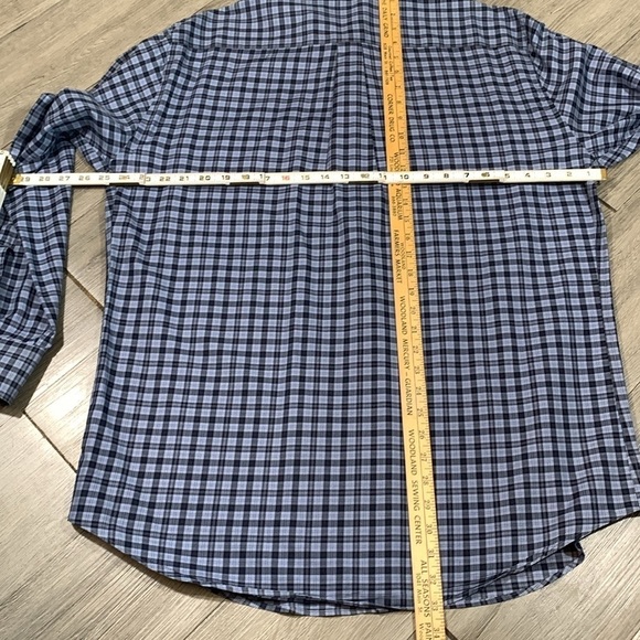 Peter Millar Blue Plaid Long Sleeve 100% Cotton Button Up Shirt size L - Picture 10 of 12